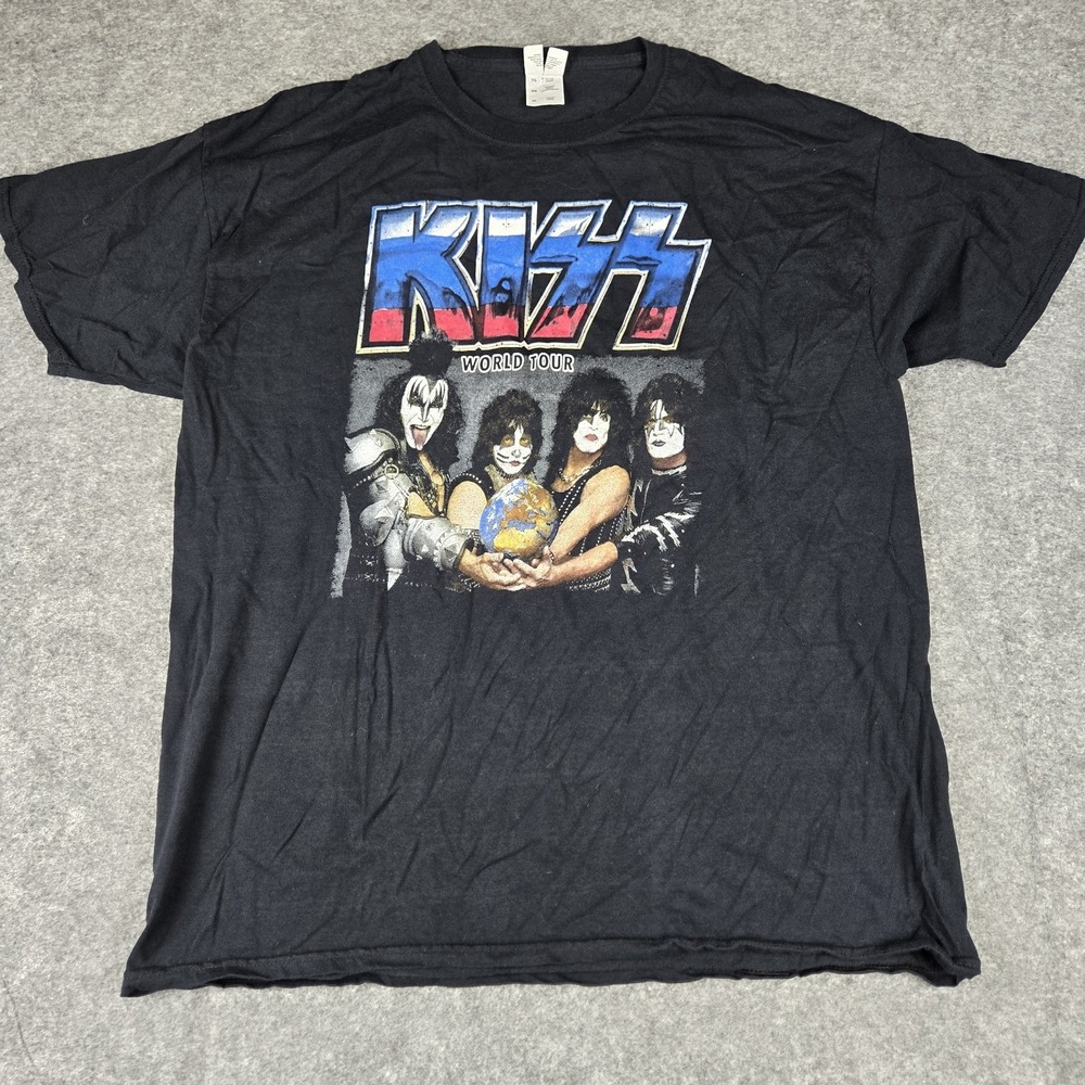KISS World Tour 2017 Graphic Tee XL Kiss Army T-shirt‎ Rock Gene Simmons